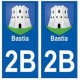 2B Bastia autocollant plaque blason armoiries stickers ville