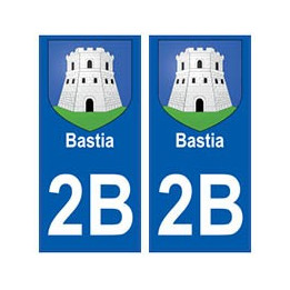2B Bastia autocollant plaque blason armoiries stickers ville