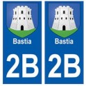 2B Bastia autocollant plaque blason armoiries stickers ville