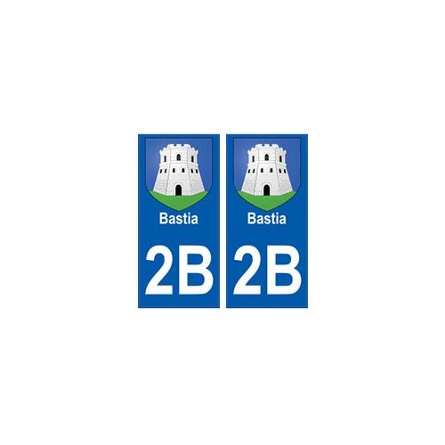 2B Bastia autocollant plaque blason armoiries stickers ville