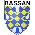 Pegatinas escudo de armas de Bazas adhesivo de la etiqueta engomada