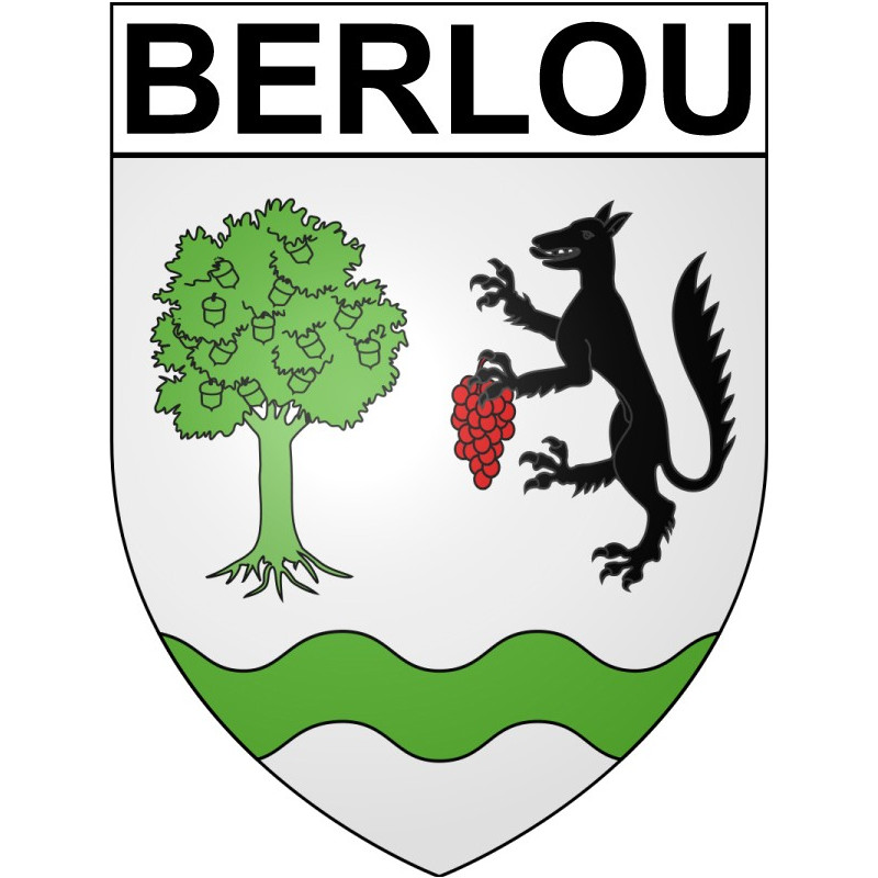 Berlou 34 ville Stickers blason autocollant adhésif