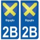 2B Biguglia autocollant plaque blason armoiries stickers ville
