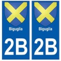 2B Biguglia autocollant plaque blason armoiries stickers ville