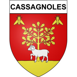 Pegatinas escudo de armas de Bazas adhesivo de la etiqueta engomada