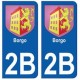 2B Borgo autocollant plaque blason armoiries stickers ville
