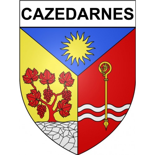 Cazedarnes 34 ville Stickers blason autocollant adhésif