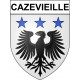 Pegatinas escudo de armas de Bazas adhesivo de la etiqueta engomada