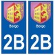 2B Borgo autocollant plaque blason armoiries stickers ville