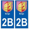 2B Borgo autocollant plaque blason armoiries stickers ville