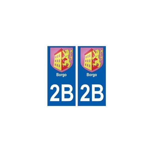 2B Borgo autocollant plaque blason armoiries stickers ville