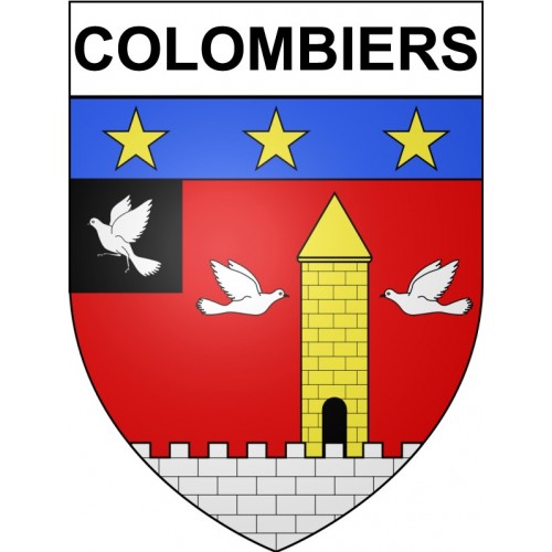 Colombiers 34 ville Stickers blason autocollant adhésif