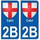 2B Calvi autocollant plaque blason armoiries stickers ville