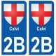 2B Calvi autocollant plaque blason armoiries stickers ville