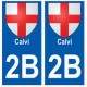 2B Calvi autocollant plaque blason armoiries stickers ville
