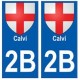 2B Calvi autocollant plaque blason armoiries stickers ville