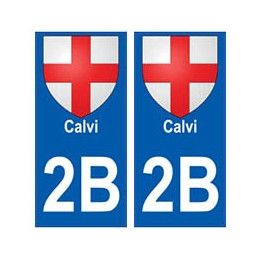 2B Calvi autocollant plaque blason armoiries stickers ville