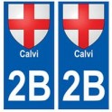 2B Calvi autocollant plaque blason armoiries stickers ville