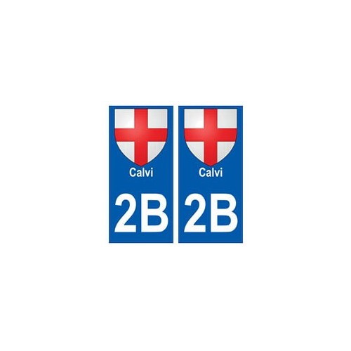 2B Calvi autocollant plaque blason armoiries stickers ville