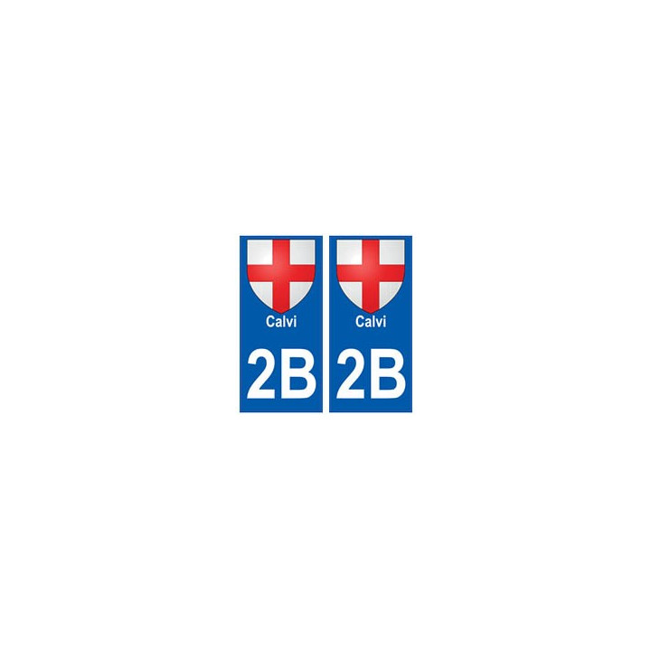 2B Calvi autocollant plaque blason armoiries stickers ville