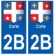 2B Corte autocollant plaque blason armoiries stickers ville