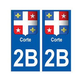 2B Corte autocollant plaque blason armoiries stickers ville