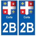 2B Corte autocollant plaque blason armoiries stickers ville