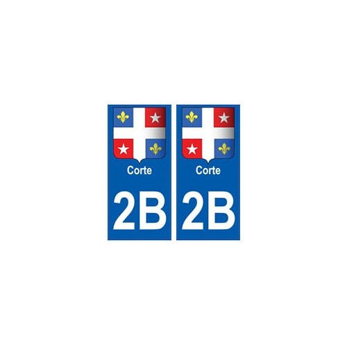 2B Corte autocollant plaque blason armoiries stickers ville