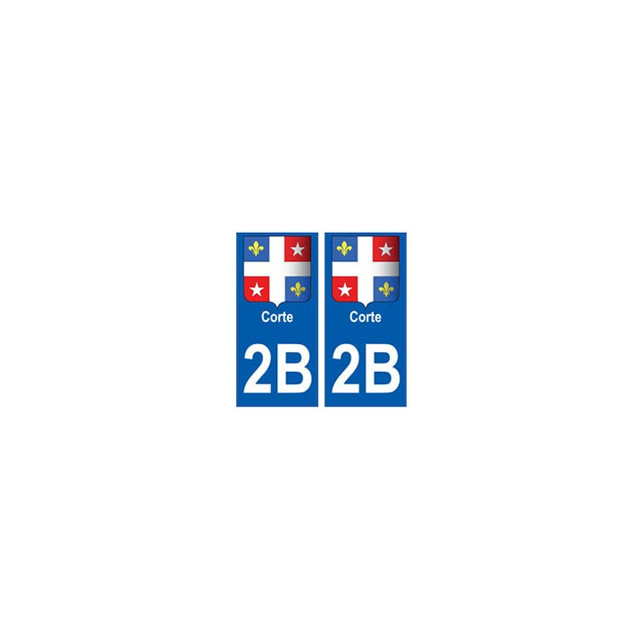 2B Corte autocollant plaque blason armoiries stickers ville