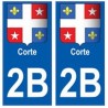 2B Corte autocollant plaque blason armoiries stickers ville