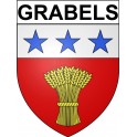 Pegatinas escudo de armas de Bazas adhesivo de la etiqueta engomada