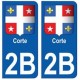 2B Corte autocollant plaque blason armoiries stickers ville