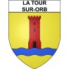 La Tour-sur-Orb 34 ville Stickers blason autocollant adhésif