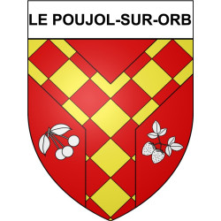 Pegatinas escudo de armas de Le Poujol-sur-Orb adhesivo de la etiqueta engomada
