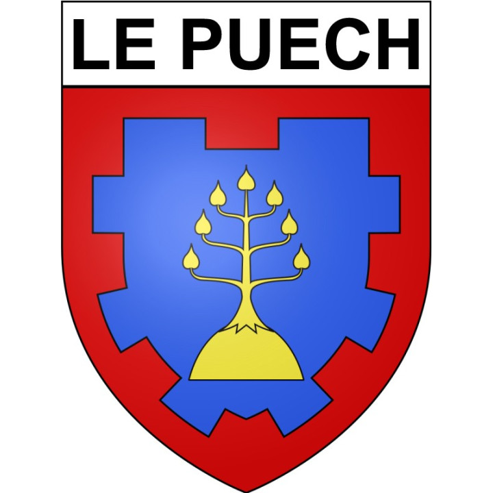 Le Puech 34 ville Stickers blason autocollant adhésif