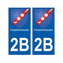 2B Prunelli-di-Fiumorbo autocollant plaque blason armoiries stickers ville
