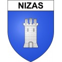 Nizas 34 ville Stickers blason autocollant adhésif