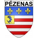 Pézenas  34 ville Stickers blason autocollant adhésif