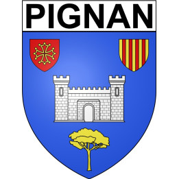 Pignan 34 ville Stickers blason autocollant adhésif