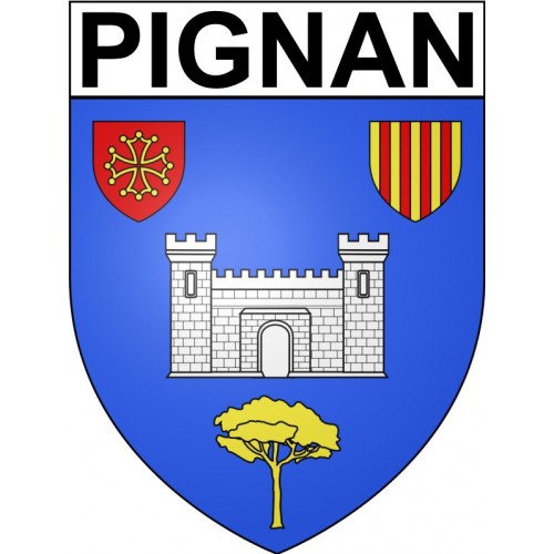 Pignan 34 ville Stickers blason autocollant adhésif