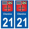 21 Chenôve blason autocollant plaque stickers ville