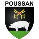 Poussan 34 ville Stickers blason autocollant adhésif