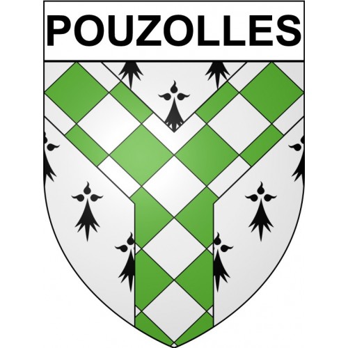 Pouzolles 34 ville Stickers blason autocollant adhésif