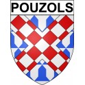 Pouzols 34 ville Stickers blason autocollant adhésif