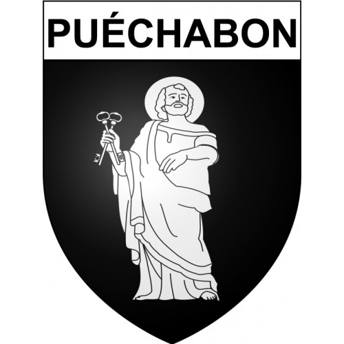 Puéchabon 34 ville Stickers blason autocollant adhésif