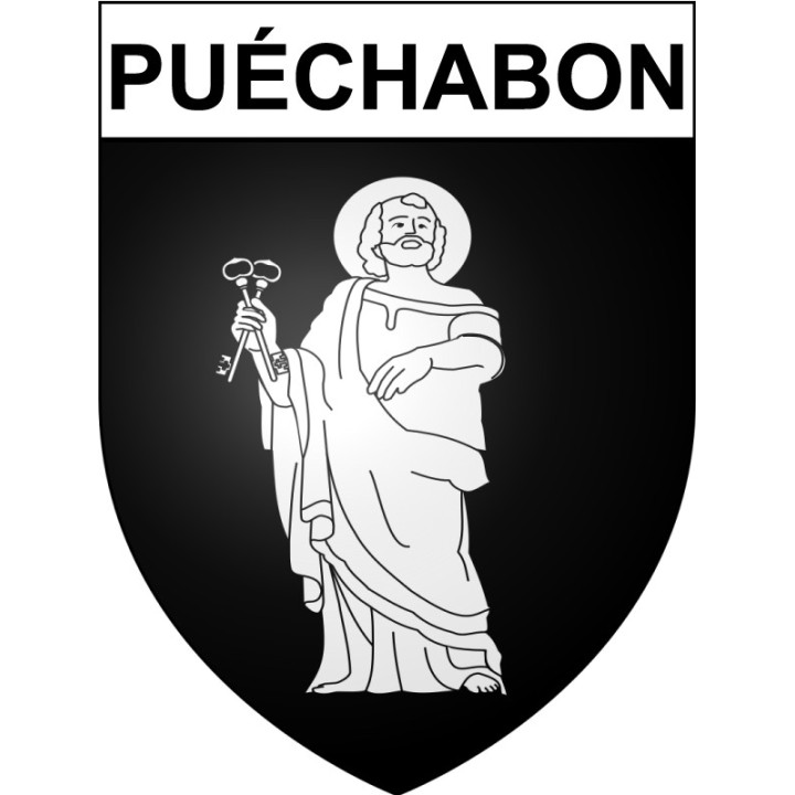 Puéchabon 34 ville Stickers blason autocollant adhésif