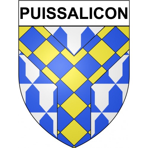 Puissalicon 34 ville Stickers blason autocollant adhésif