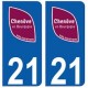 21 Chenôve logo autocollant plaque stickers ville
