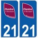 21 Chenôve logo autocollant plaque stickers ville