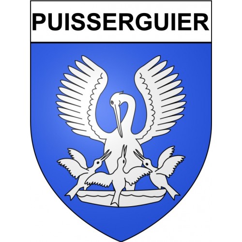 Puisserguier 34 ville Stickers blason autocollant adhésif